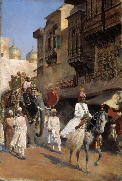 Indian prince and ceremony, circa 1895 (oil on canvas)