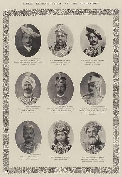 Indian Representatives at the Coronation (b  /  w photo)