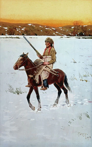 Indian Returning from the Hunt, 1912 (oil)
