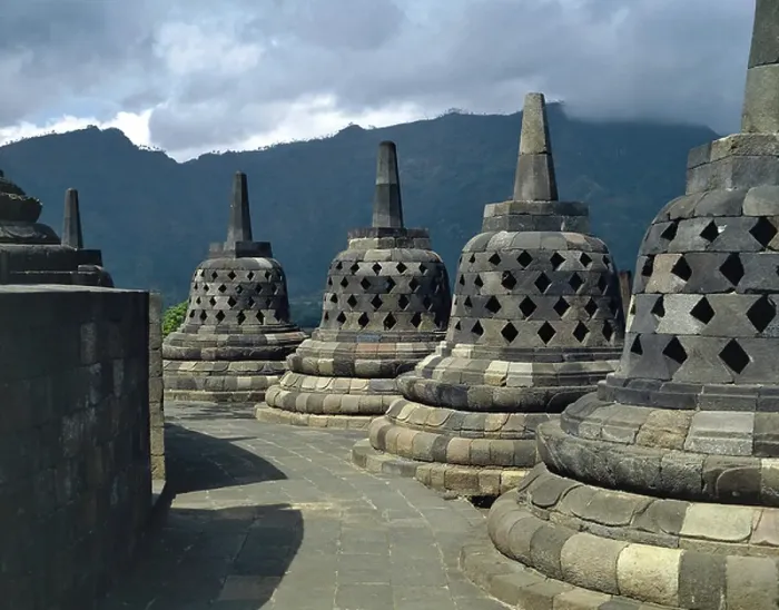 Framed Print : Indonesia, Central Java Province, Borobudur, Stupas Framed Print : Indonesia, Central Java Province, Borobudur, Stupas