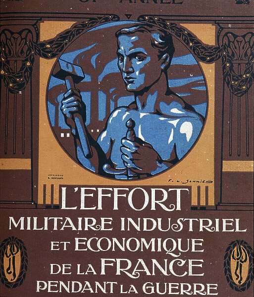 The industrial and economic military effort of France during the war - by Francois Louis (Francois-Louis) Schmied (1873-1941), in 'The Illustrous World', 12 / 1917