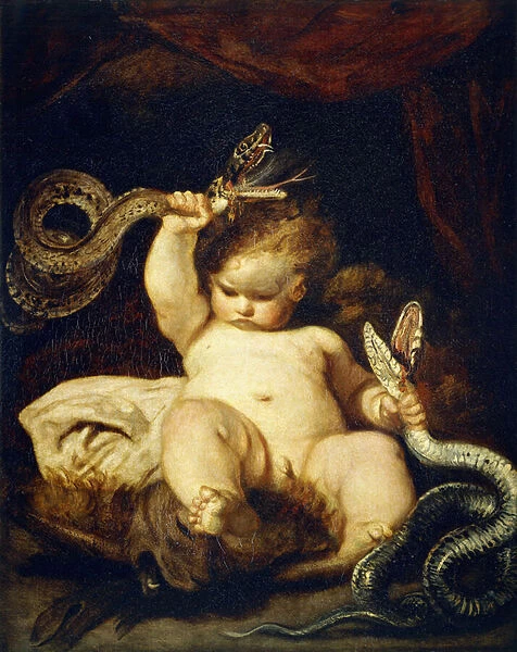 The Infant Hercules, (oil on canvas)