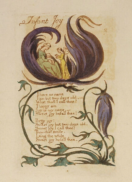 Infant Joy, from Songs of Innocence, 1789 (hand-coloured etching with brown ink