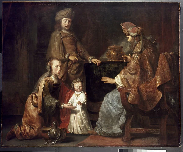 The Infant Samuel Brought by Hannah to Eli, 17th century (oil on canvas)