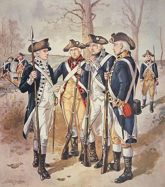 Infantry uniforms of the (American) Continental Army of 1779-83 (w  /  c on paper)