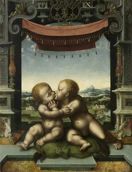 The Infants Christ and Saint John the Baptist Embracing, 1520-25 (oil on panel)