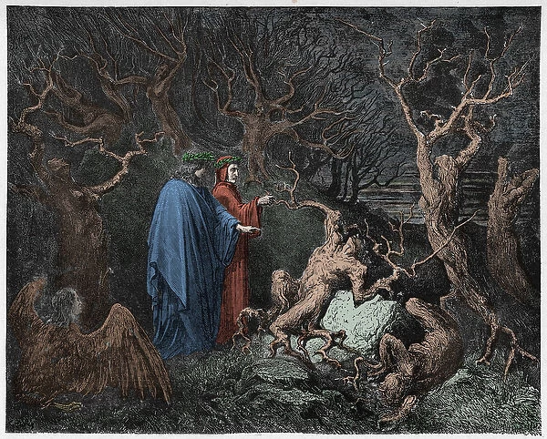Inferno, Canto 13 : The suicides in the forest, illustration from