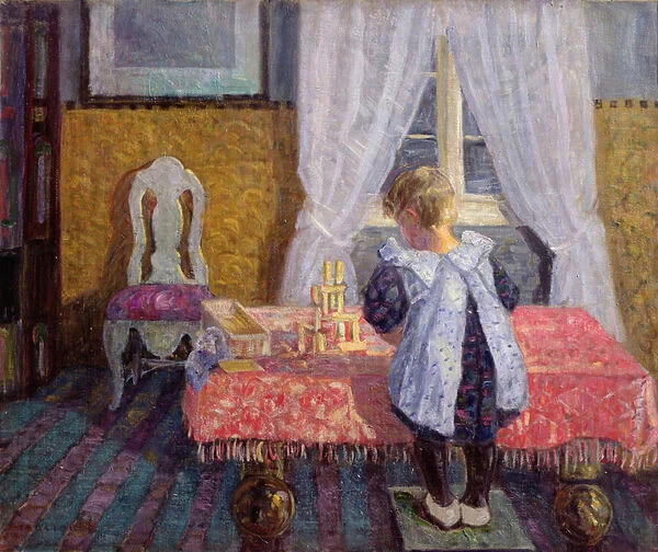 Ingrid in the living room, Skjellerud, 1908 (oil on canvas)
