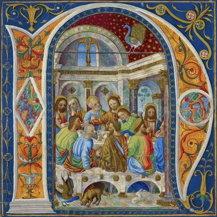 Framed Print : Initial N, the Last Supper