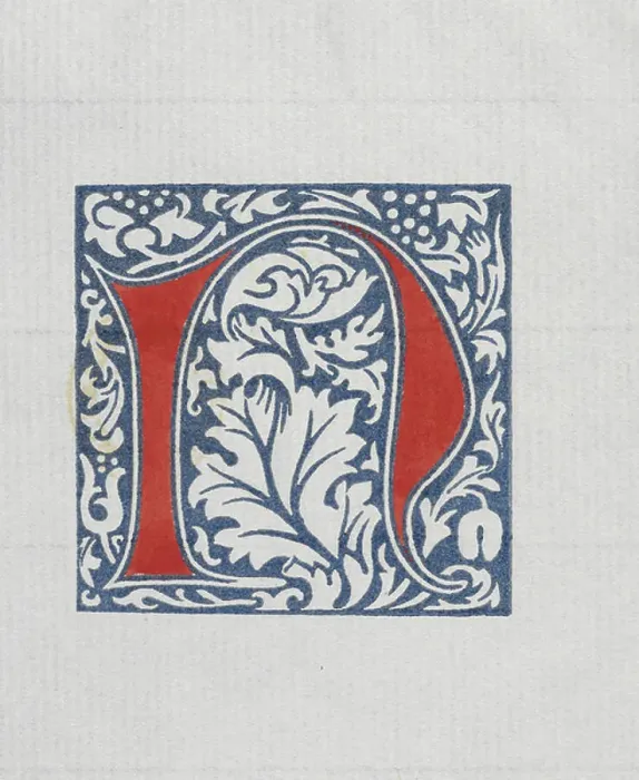 Framed Print : Initial, red and blue