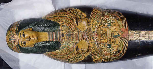 Inner lid of the mummy of Nesyamun, possibly found at Deir El-Bahri, New Kingdom, c