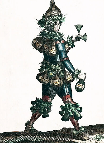 The Innkeeper, allegorical costume design (coloured engraving)