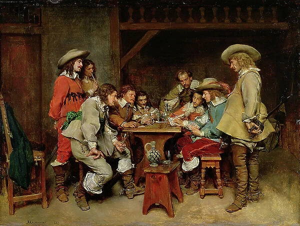 Innocents and Card Sharpers: A Game of Piquet, 1861 (oil on board)