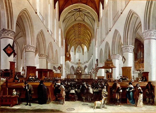 Inside a church, 17th century (painting)