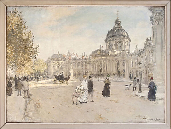 Institut de France in Paris around 1898, Painting by Jean Francois Raffaelli (1850-1924). Photography, KIM Youngtae, Paris, Musee Carnavalet