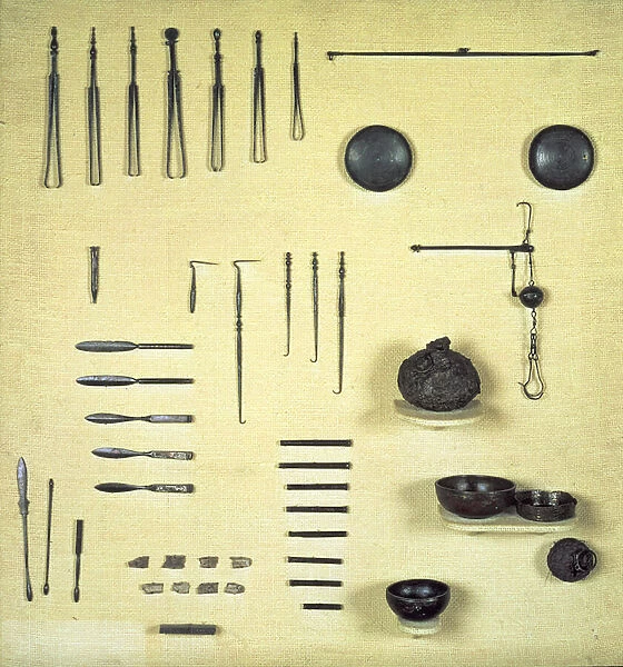 Instruments from an oculists case, from Reims (metal)