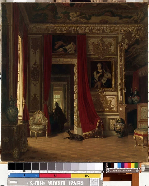 Interieur (Interior). Peinture de Karl Zimmermann (1796-1820). Huile sur toile, 83 x 77 cm. Art allemand du 19e siecle. State M. K. Ciurlionis Art Museum, Kaunas (Lituanie)