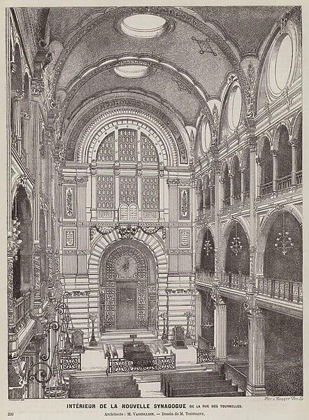 Interieur de la Nouvelle Synagogue de la Rue des Tournelles (engraving)