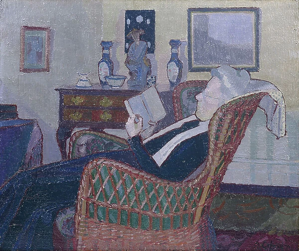 Interior with Artist's Mother 1917-18 (oil on canvas)