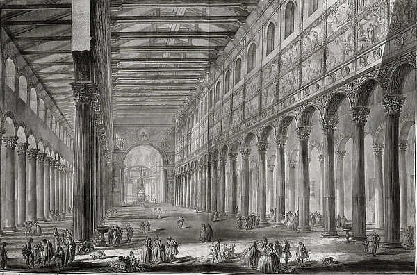 Interior of the Basilica of San Paulo Fuori le Mura, Rome