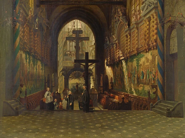 Interior of the Church of Saint Gereon at Cologne (oil on canvas)