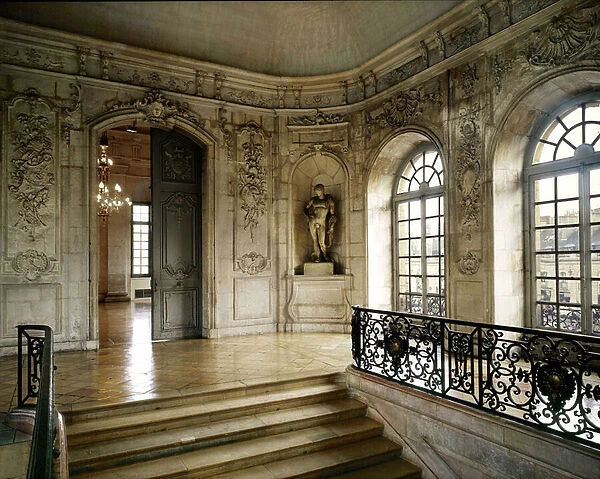 Interior of the City Hall of Dijon: Gabriel staircase