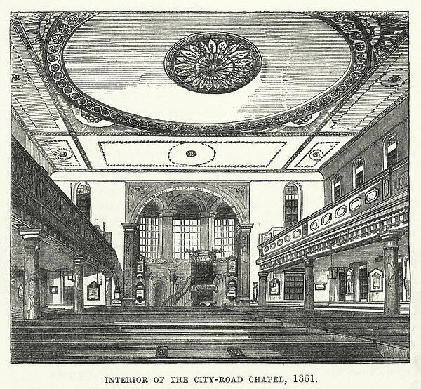 Interior of the City-Road Chapel, 1861 (engraving)