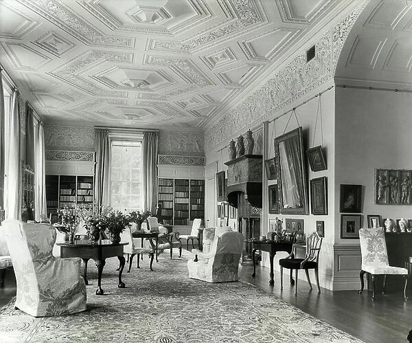 Interior at Clouds, Wiltshire, from The English Manor House (b / w photo)