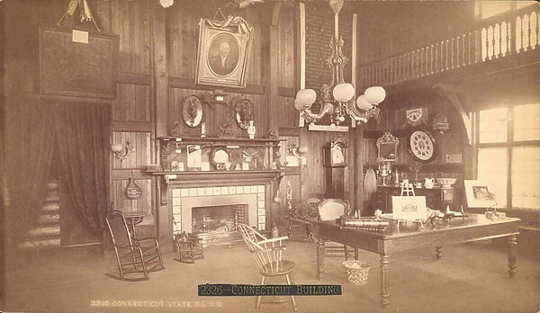 Interior of the Connecticut State Building (silver albumen print)