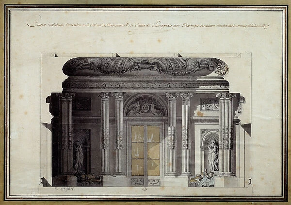Interior cup of the salon of the hotel de Brancas. engraving from 1770