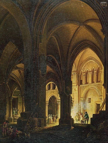 Interior of the Eglise des Saints-Innocents, Paris, after 1789 (oil on canvas)