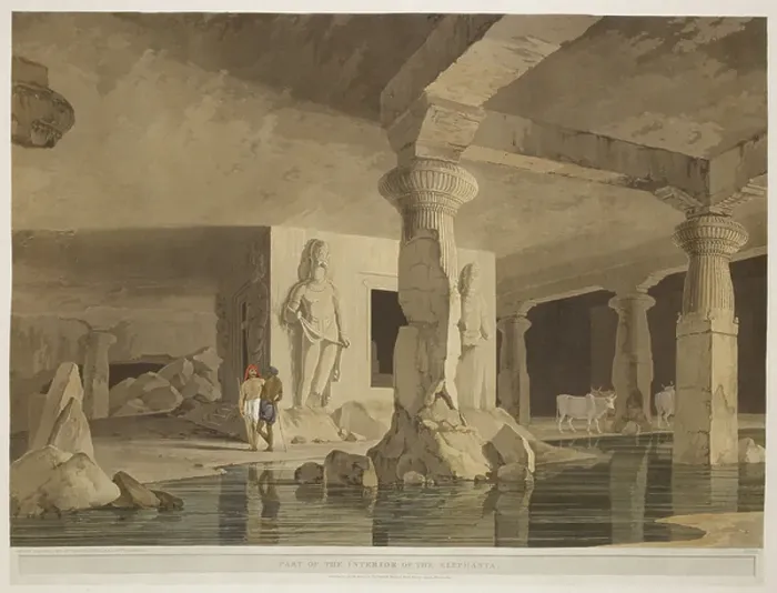 Framed Print : Part of the interior of the Elephanta