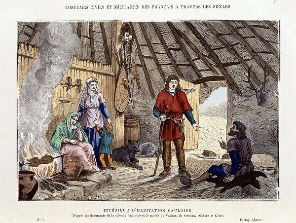 Interior of Gallic housing - in 'France and the French through the centuries'