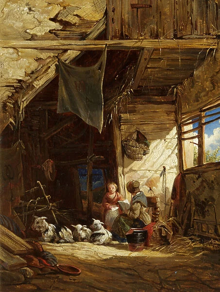 Interior with Goats - Bettws-y-Coed, 1833-34 (oil on canvas)