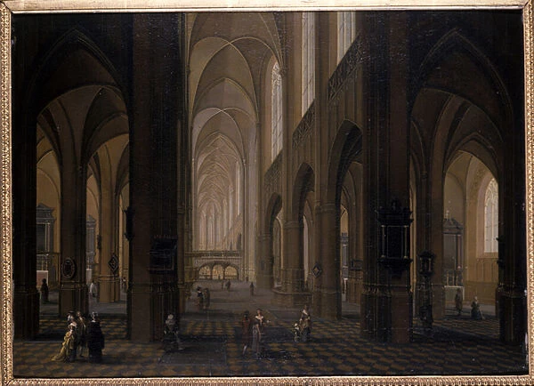 Interior of a Gothic Church, 1751-1800 (oil on canvas)