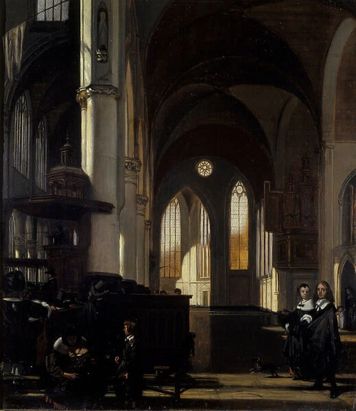 The Interior of a Gothic Church, c. 1650 (oil on oak)