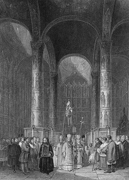 Interior of the Grand Cathedral of the Assumption, engraved by T