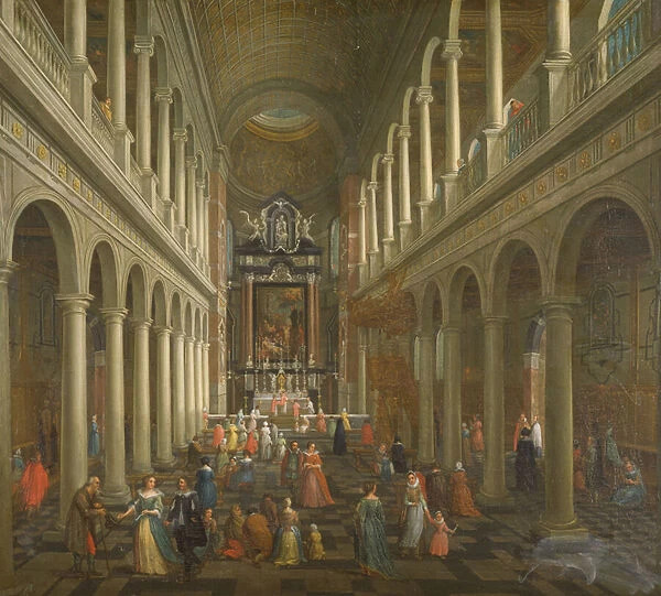 The Interior of the Jesuit Church, Antwerp (oil on canvas)