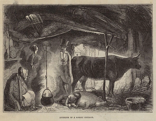Interior of a Kerry Cottage (engraving)