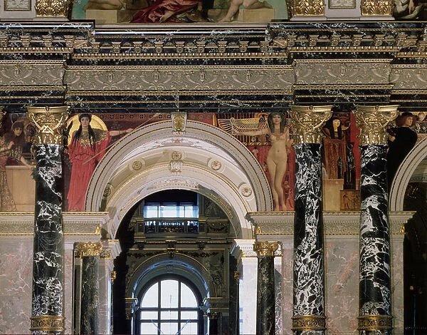 Interior of the Kunsthistorisches Museum, Vienna, detail depicting archway