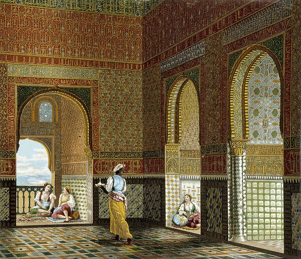 Interior of a Moorish house (Alhambra, room of the Blessing)