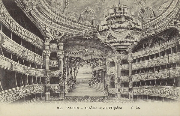 Interior of the Opera, Paris (b  /  w photo)