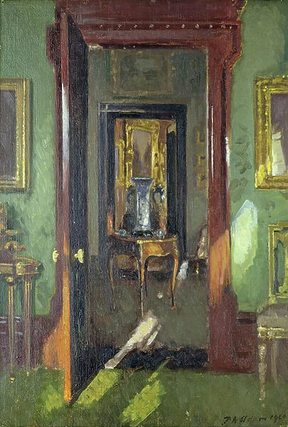 Interior, Rutland Lodge: vista through open doors, 1920 (oil on canvas)