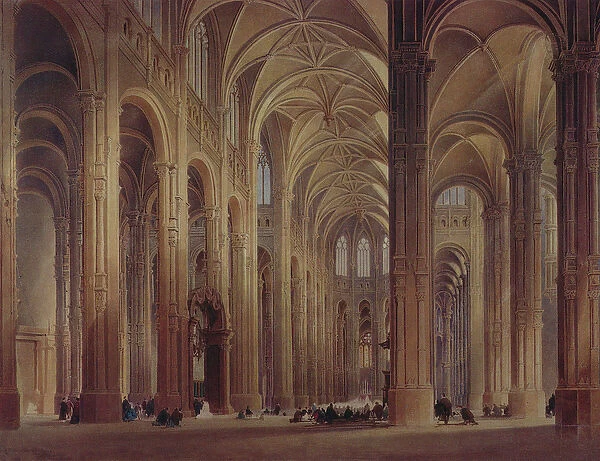 The Interior of St. Eustache, Paris, 19th century