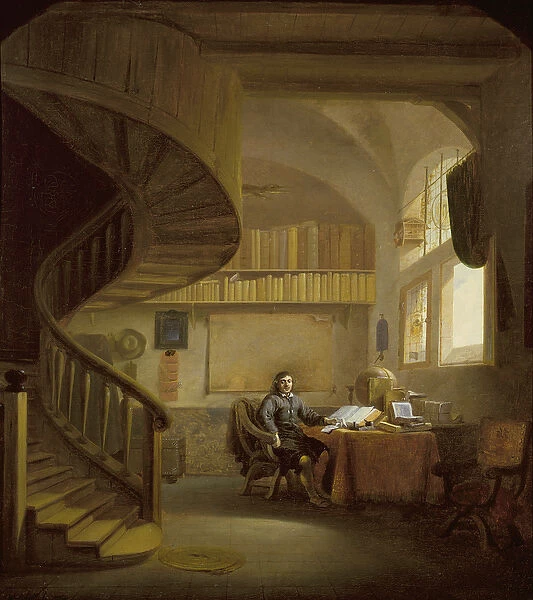 The Interior of a Study with a Philosopher (oil on canvas)