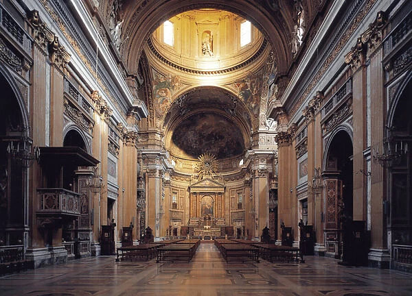 Interior view of the church of the Gesu in Rome, about 1568