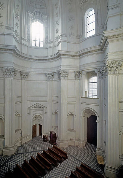 Interior view of church of st Ivo alla sapienza, 1642-1660