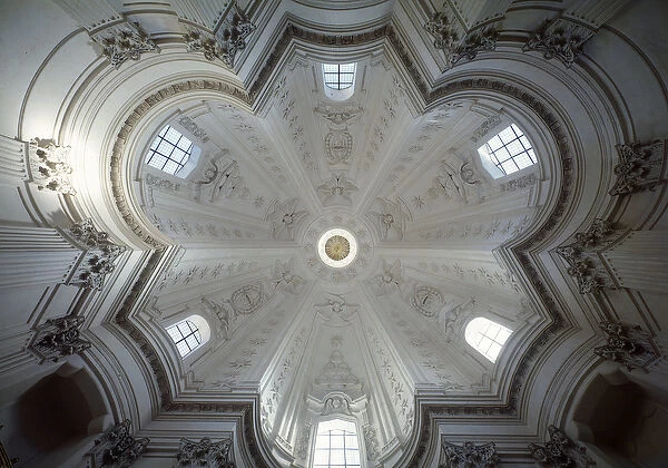 Interior view of cupola of church of st Ivo alla sapienza, 1642-1660