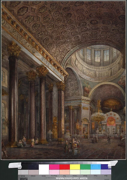 Interior view of the Kazan Cathedral in St. Petersburg, by Sadovnikov