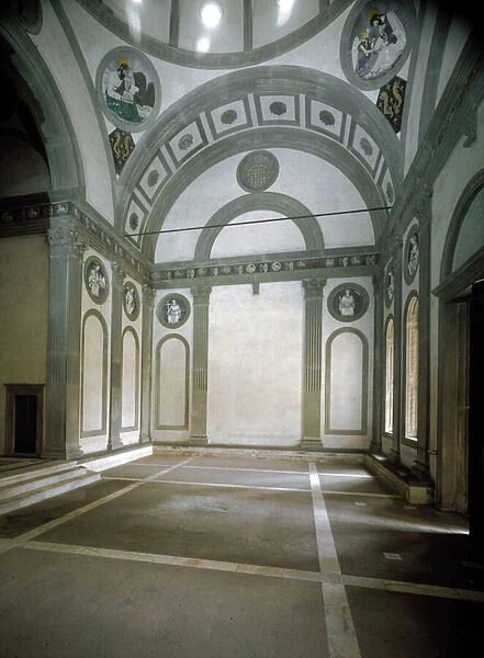 Interior view of the Pazzi chapel, 15th century